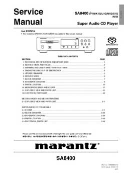 Marantz SA-8400 service manual PDF